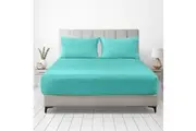 1000TC Microfibre Fitted Sheet Comfort Soft Set Single/KS/D/Q/K Choice (Teal)