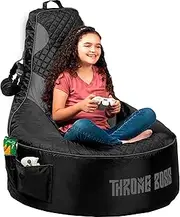 Gaming Bean Bag Chair for Adults & Kids [No Filling], Teens, Dorm Chair, Video Game Chairs, Beanbag Gaming Chair (Grey, Child)