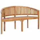 Banana Seater Garden Bench Outdoor Patio Wooden Lounge Chair Solid Teak Wood