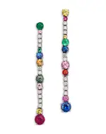 Bloomingdale's Fine Collection Ruby, Emerald & Rainbow Sapphire Drop Earrings in 14K White Gold