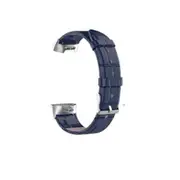 Bamboo Pattern Watch Band Crocodile Pattern Leather Strap for Fitbit Charge 3 BLUE COLOR