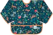 Bumkins Sleeved Bib for Girl or Boy, Baby and Toddler for 6-24 Mos, Essential Must Have for Eating, Feeding, Baby Led Weaning Supplies, Long Sleeve Mess Saving Food Catcher, Soft Fabric, Jungle