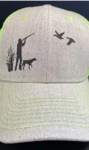 Duck Hunting Dog Snapback Hat Gray Safety Neon Green NEW
