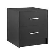 Griffin Bedside Unit Side Table 2 Drawers Black