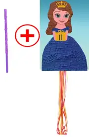 Princess Party Queen Girl Happy Birthday gift Piñata Pinata Pull string STICK
