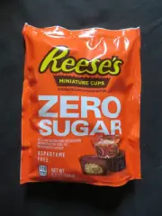 (1) Bag Reese's Zero Sugar Miniature Peanut Butter Cups Aspartame Free 5.1 Oz