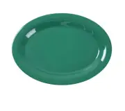Yanco China MS-213GR Milestone Green Melamine 13.5" x 10.5" Oval Platter - 1 Doz