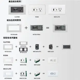 Panasonic 國際牌 GLATIMA 開關插座 2連 鋁合金蓋板 WTGF6102AH 青炭灰 直 橫式 開關面板