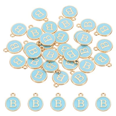 Letter Charm, 30 Pcs Capital Initial Alphabet B Letter Charm for Bracelet, Blue
