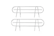 Wire Shelf Side Ledge 11" Length, Fits on 14" Wide Shelf, Chrome Color, 2-PACK