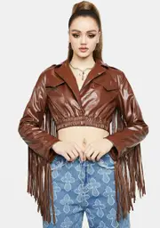 Sienna Victim Of Cool Fringe Moto Jacket
