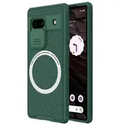 For Google Pixel 7A [Support Magsafe Charger] Nillkin CamShield With Camera Protection Slim Magnetic Shockproof Heavy Duty Cover (Green)