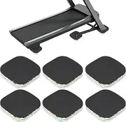 uxcell 6 Pcs Treadmill Mat Pads, 4x4x0.8 High Density Foam Anti Vibration Pad Sound Proof Floor Mat Exercise Equipment Mat for Carpet Protect Noise Reduction Home Gym, Black