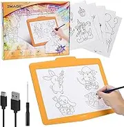 IMAGE A4 LED Tracing Light Pad, Orange, Plastic, Battery/USB Powered, Light Box for Drawing, Sketching and Animation