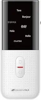WILCOM DDM-01T-WH Portable Translator, DokodemoTALK Anywhere Talk Anywhere, Supports 31 Countries (126 Languages), SIM Free