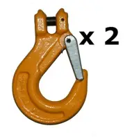 2 x 8mm Clevis Sling Hook G80 Alloy Steel Lifting 4x4 Chain Rigging 2T WLL