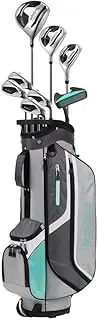 MacGregor Golf Ladies CG3000 Graphite Irons Graphite Woods Golf Club & Cart Bag Package Set, Ladies Right Hand, Navy/White