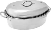 Fox Run Oval Roaster Set, Stainless Steel, 10-Quart