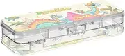 Yoogain Dino Cartoon Paradise Plastic Pencil Box Double Layer Pens Case Boxes For Stationery Supplies With Snap And Lid