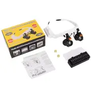 Adjustable LED Cold Warm Light Headband Magnifier Glass Jewelry Watchmaker c