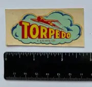 Vintage Original K&B Mfg. Co. Torpedo Model Airplane Water Slide Decal