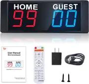 LED Portable Digital Scoreboard, Tabletop Electronic Scoreboard with Remote, Sco