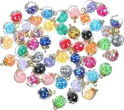 [KOCKSHION] Elegant Glass Ball Pendants 50pcs Diy Craft Charms Charm Necklace Decorations Bulk Jewelry