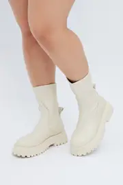 White Chucky Sock Boots