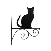 Willow & Silk Metal 35cm Black Cat Silhouette Wall Hook Bracket/Home/Yard Decor