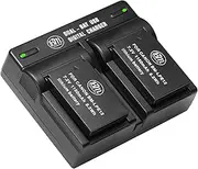 BM Premium 2-Pack of LP-E12 Batteries and USB Dual Battery Charger for Canon EOS-M, EOS M2, EOS M10, EOS M50, EOS M50 Mark II, EOS M100, EOS M200, SX70 HS, Rebel SL1 Digital Cameras