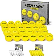 GoSports Foam Flight Practice Golf Balls - Pack of 24 Limited Flight Training Balls -Choose Between Classic White or Hi-Vis Yellow