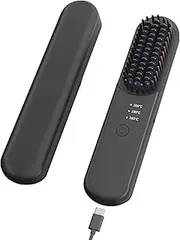 Cordless Hair Straightener Brush Porta ECO Portable Straightening Brush for Travel, Mini Hot Straightening Comb for Women