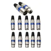 10x XLR 3Pin Male & Female MIC Jack Plug Audio Microphone Wire Cable Connecto Ec