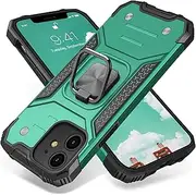 OTOFLY for iPhone 11 Phone Case, Protective Shockproof Rugged Military Grade Drop Protection Phone Mobile Cover with Kickstand - Teal