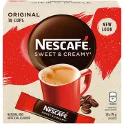 NESCAFE Sweet & Creamy Original, Instant Coffee Sachets, 18x19g