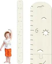 Wooden Growth Chart for Kids,Height Chart for Boy Girls,Measuring Board for Kids Height,for Child's Room,Nursery Decor Decoration Wall Art (Hollow Sun)