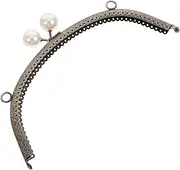 Kisangel Metal Pearl Clasp Purse Frame 20.5cm Clutch Frame Bag Making Accessories