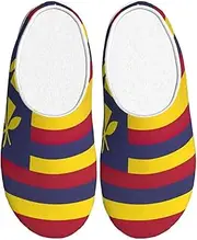 [EdWal] Flag of the Kingdom of Hawaii print Winter Warm Slippers Indoor Anti-skid Plush Slippers Relaxing at Home for Women Men