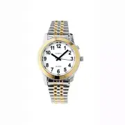 Men's Talking Alarm Watch Two Tone Time,Month,Day,Date Low Vision or Blind