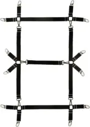 Bed Sheet Straps Nonslip Fitted Clips,Adjustable Elastic Bedding Black