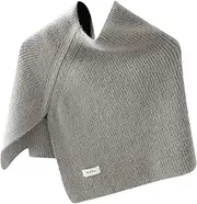 [generic] Elegant Faux Wool Shawl with Split Designs for Women Turtleneck Asymmetrical Knitted Shoulder Wrap Scarf Capelet