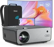 Tkisko Native 1080P HD Projector, 5G WiFi Bluetooth 4K-Supported Video Projector
