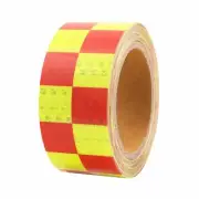 Checker Reflective Safety Tape Outdoor Waterproof Red & Yellow High Visibility