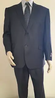 Men's Premium Quality Black PinStripe Modern Fit Dress Suits Brand New Suit 40 R
