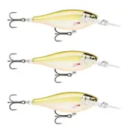 3x Rapala 7.5cm Shad Rap Elite (Floating) Fishing Lures - Gilded Haymaker
