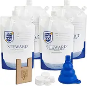 StopLossBags Steward Paint Storage DIY Pack - Set of 4 Reusable Saver Bags With Funnel, Filler Clip & Extra Caps, Airtight and Durable Storage (1 Liter Each)