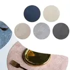 Waterproof Round Placemats Set of 6 for Dining Table Heat Insulation PVC