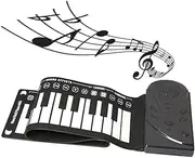 Roll Up Piano 49 Keys Portable Electronic Piano for Beginners, Flexible Foldable Roll Up Educational Electronic Digital Music Piano Keyboard with Recording (49keys)