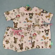 Peter Alexander Girls Tokidoki Pyjama Set Plush Short Sleeve Top & Pant Size 4