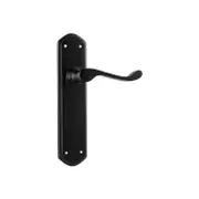 Tradco Windsor Lever Door Handle on Shouldered Backplate Matt Black